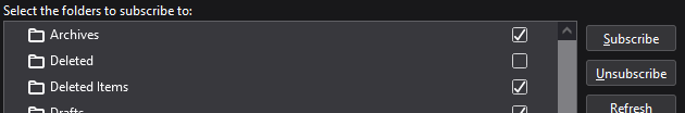 Thunderbird Subscribed Folders
