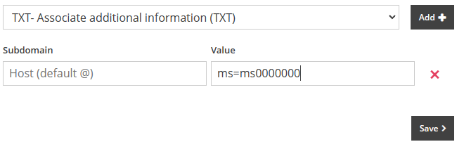 Adding a TXT Record Adding a TXT Record in MyFreeola