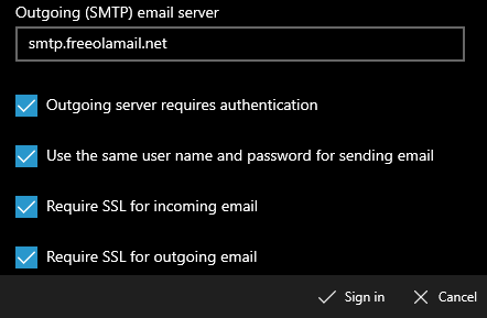 Server Settings in Windows Mail Windows 10 Mail SMTP Settings