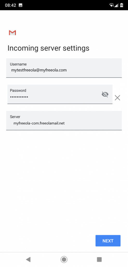 Incoming Account Settings in Gmail on Android 10 Incoming Account Settings in Gmail on Android 10