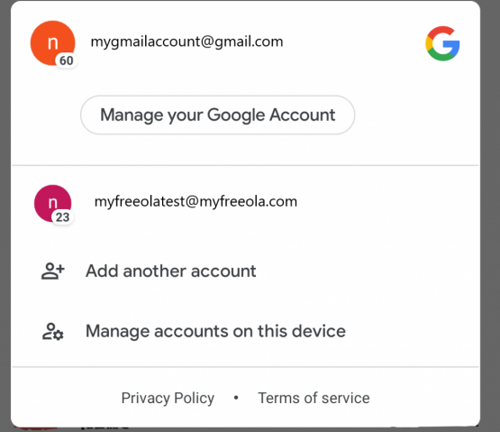 Select Freeola Mail account from Gmail App Android 10 Select Freeola Mail account from Gmail App Android 10