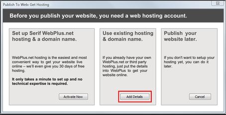 Publish to Web in Serif