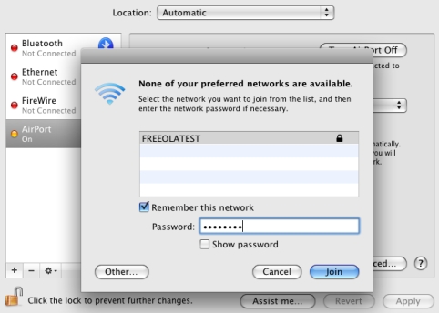 OSX Wireless Networks OSX Wireless Networks