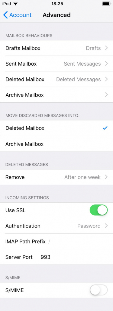 apple mail update email settings