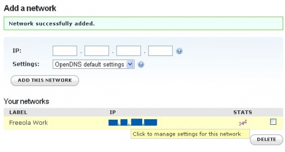 OpenDNS IP Settings OpenDNS IP Settings