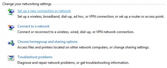 Win7 Network and Sharing Center