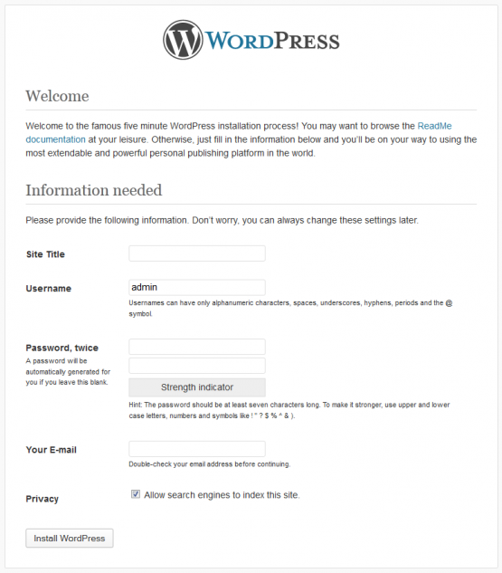 Wordpress Welcome Screen Wordpress Welcome Screen