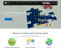Screenshot of the NuNet homepage