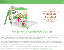 Screenshot of the Acorn Web Design homepage