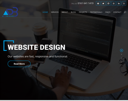 Screenshot of the ADB Web Designs homepage