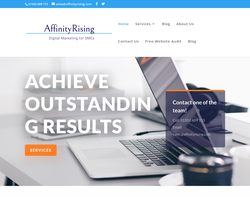Screenshot of the AffinityRising homepage