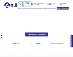 Screenshot of the AIS Technolabs homepage