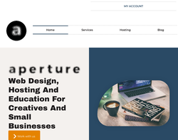 Screenshot of the Aperture Design homepage