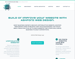Screenshot of the Ashford Web Design homepage