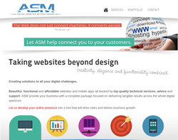 Screenshot of the ASM Development homepage