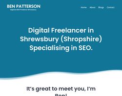 Screenshot of the Ben Patterson - SEO Freelancer Shrewsbury homepage