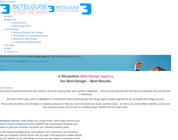 Screenshot of the Betelguise Web Design homepage