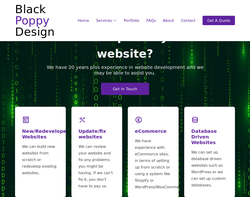 Screenshot of the Black Poppy Design homepage