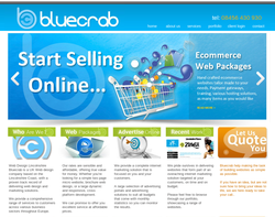 Screenshot of the Bluecrab Internet homepage