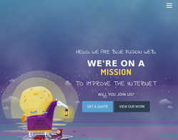 Screenshot of the Blue Fusion Web,  homepage