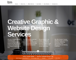 Screenshot of the B&M Design & Advertising Ltd homepage