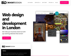 Screenshot of the BOOST Design   homepage