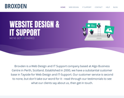 Screenshot of the Broxden homepage