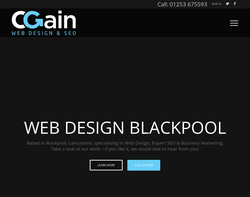 Screenshot of the CGain Web Design & SEO homepage