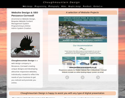 Screenshot of the Choughmountain Design homepage
