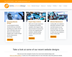 Screenshot of the Clarke Design homepage