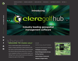 Screenshot of the Clere Golf homepage