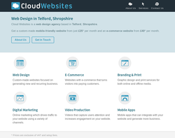 Screenshot of the Cloud Websites Ltd homepage
