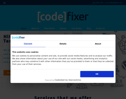 Screenshot of the Codefixer homepage