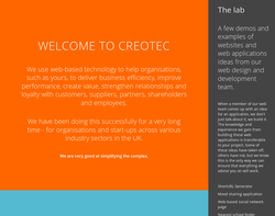 Screenshot of the Creotec Limited homepage