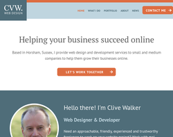 Screenshot of the CVW Web Design homepage