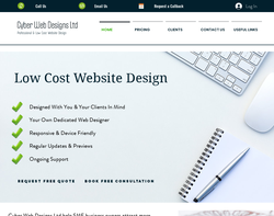 Screenshot of the Cyber Web Designs Ltd homepage