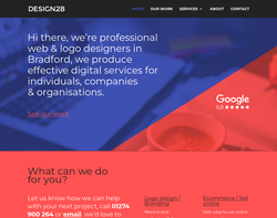 Screenshot of the design2b homepage
