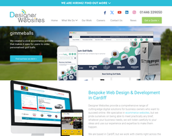 Screenshot of the Designer Websites homepage