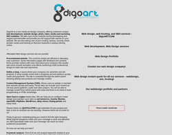 Screenshot of the DigoART Creative Studio homepage