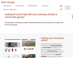 Screenshot of the Doric Design homepage