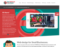 Screenshot of the East Midlands Web Design homepage