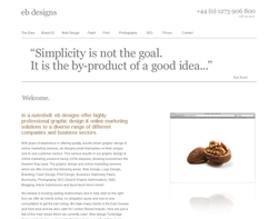 Screenshot of the EB Designs UK ltd. homepage