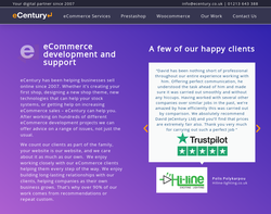 Screenshot of the eCentury Web Development homepage
