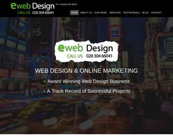 Screenshot of the Eweb Solutions homepage