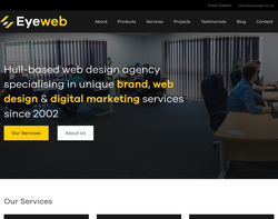 Screenshot of the Eyeweb homepage