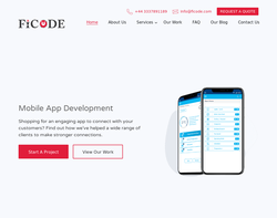 Screenshot of the Ficode Technologies homepage