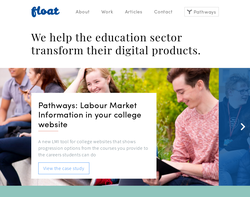 Screenshot of the Float New Media Design homepage