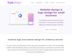 Screenshot of the Fuze Design homepage