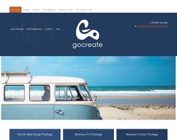 Screenshot of the Go Create Design homepage