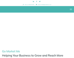 Screenshot of the Go Market Me homepage